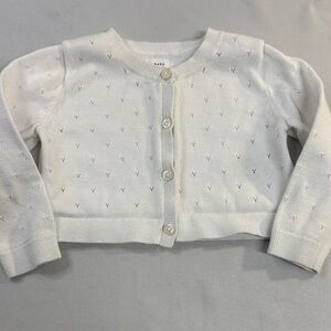 GAP - Baby White Knit Cardigan Sweater